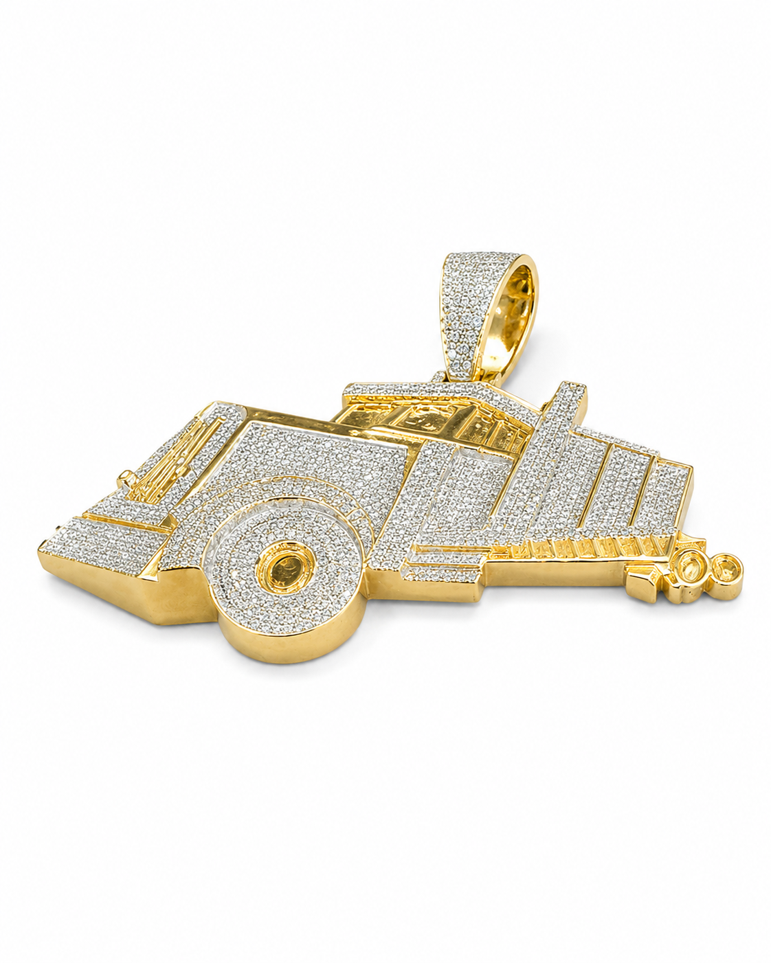 10K Yellow Gold “Truck” Charm 1.62 ct Natural Diamond