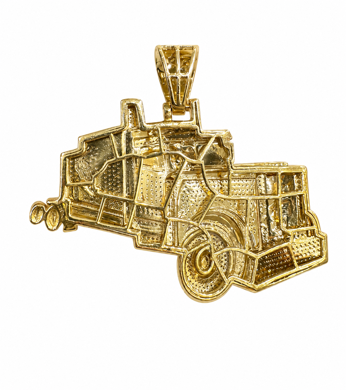 10K Yellow Gold “Truck” Charm 1.62 ct Natural Diamond