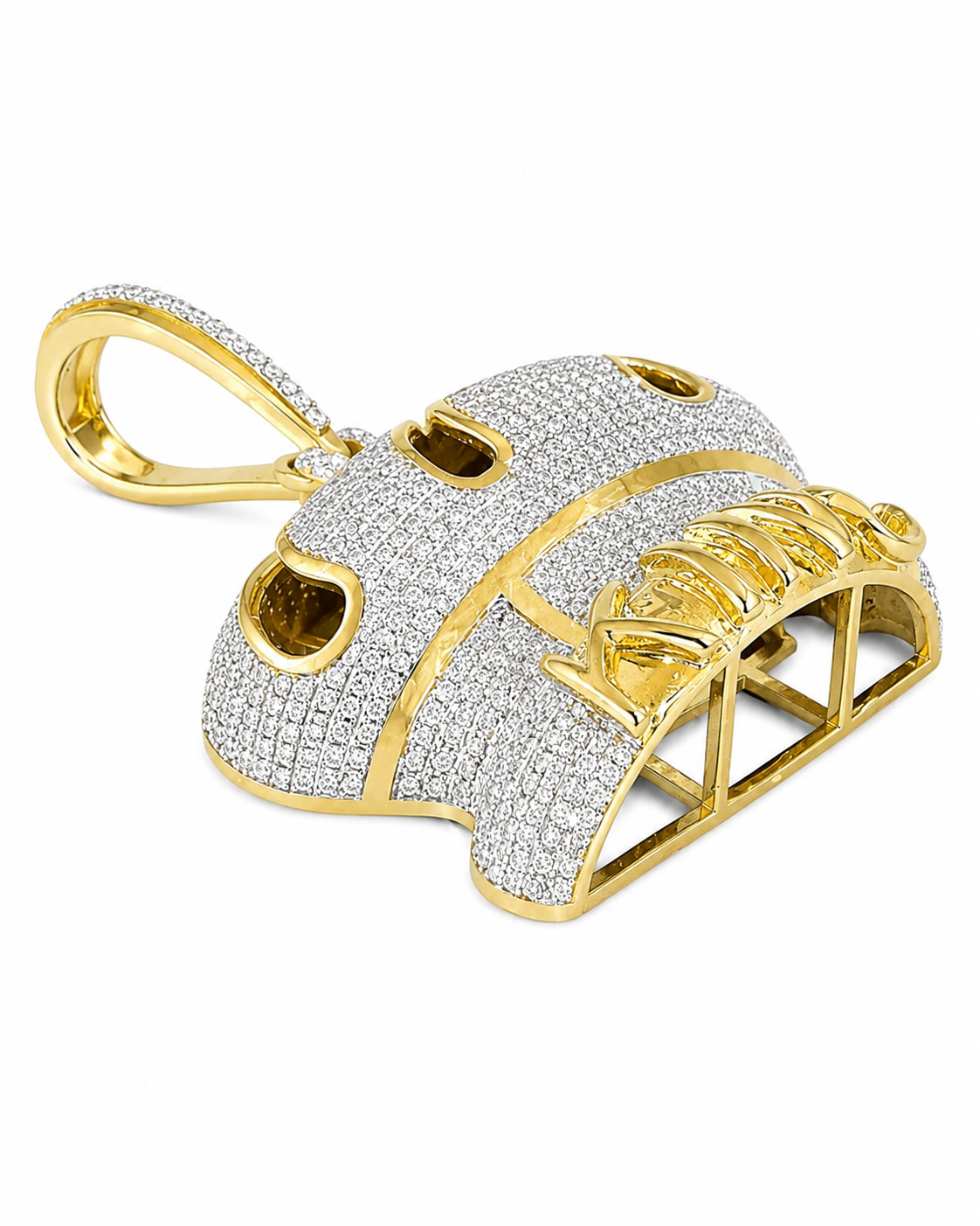 10K Two-Tone Gold “Crown” Charm 1.78 ct Natural Diamond