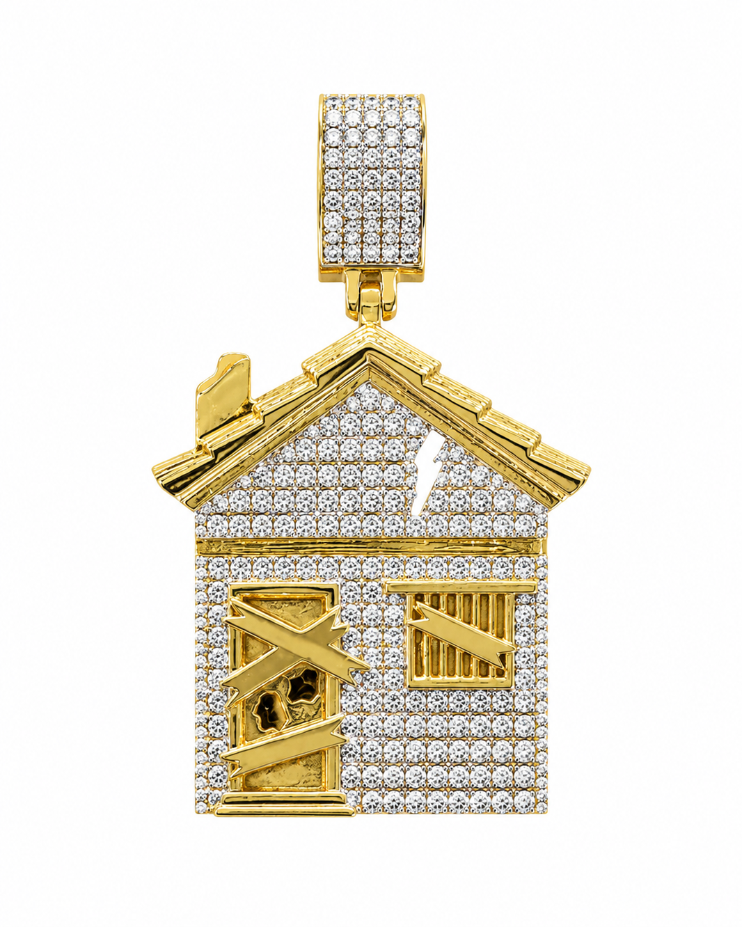 10K Yellow Gold “Trap House” Charm 0.75 ct Natural Diamond