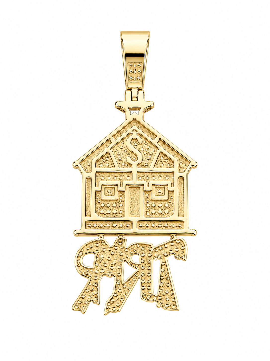 10K Yellow Gold “Trap House”Charm 1.50 ct Natural Diamond