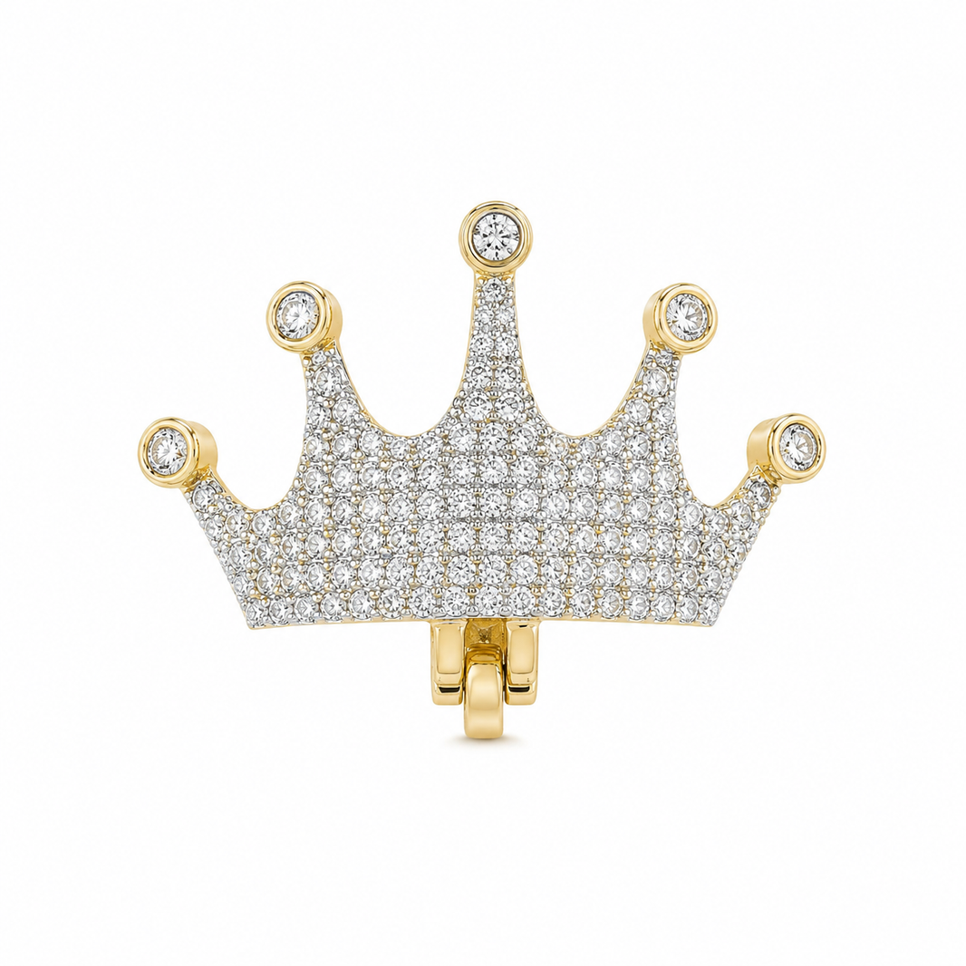 10K Yellow Gold Crown Charm 0.87 ct Natural Diamond