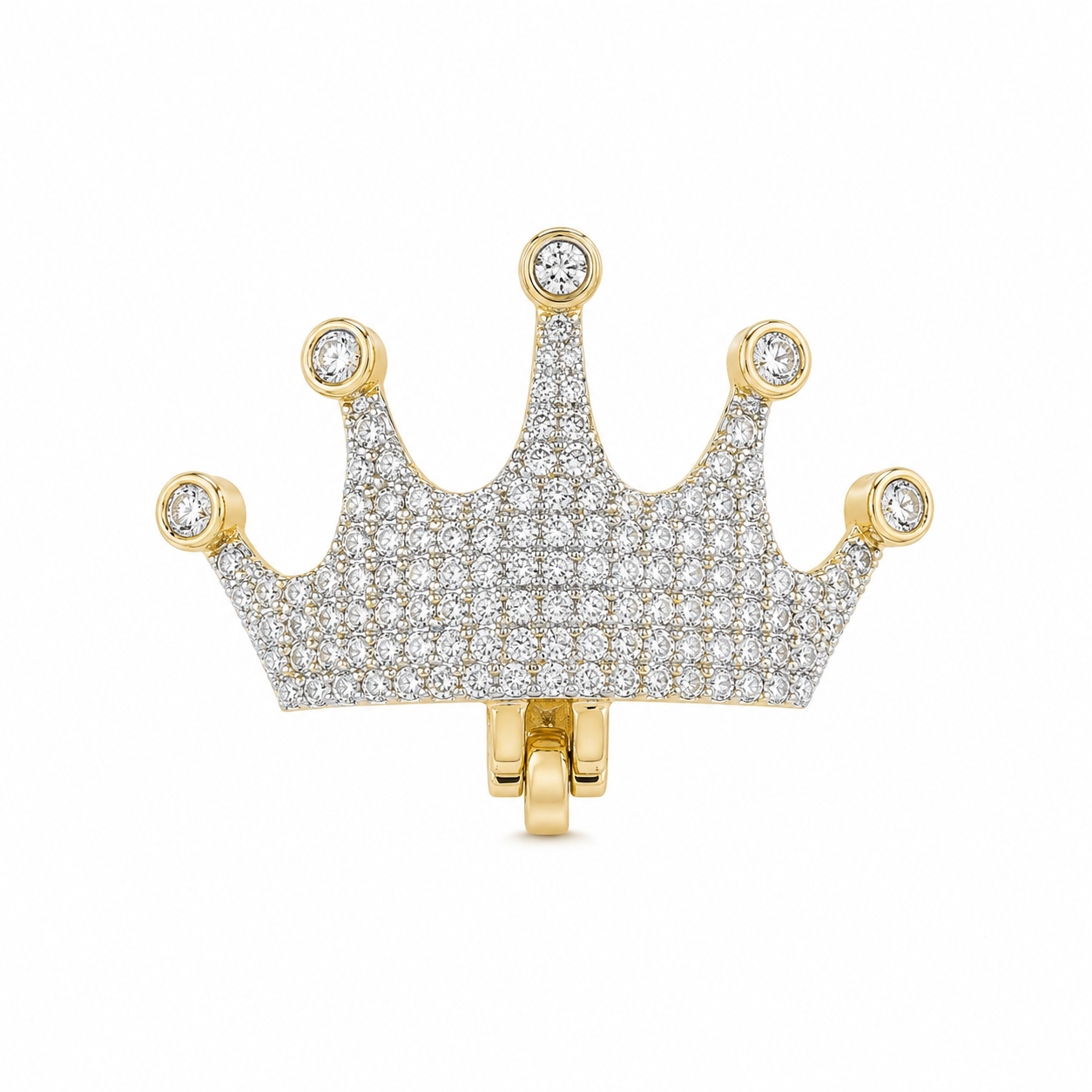 10K Yellow Gold Crown Charm 0.87 ct Natural Diamond
