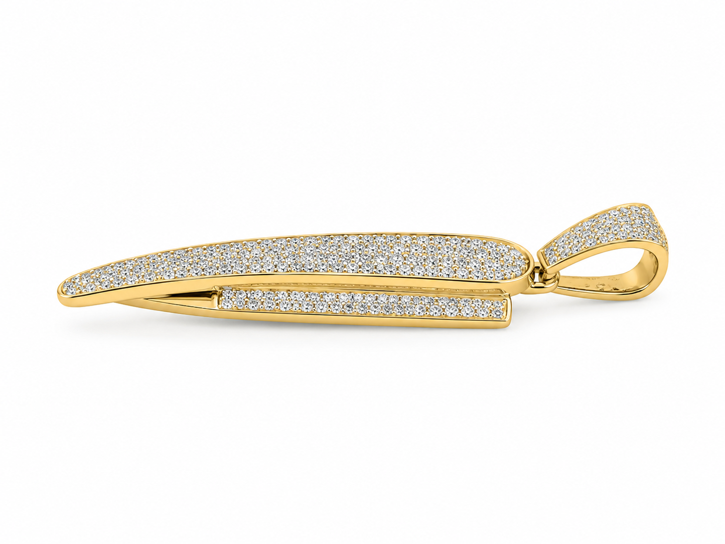 10K Yellow Gold “Barber Blade” Adjustable Charm 0.30 ct Natural Diamond