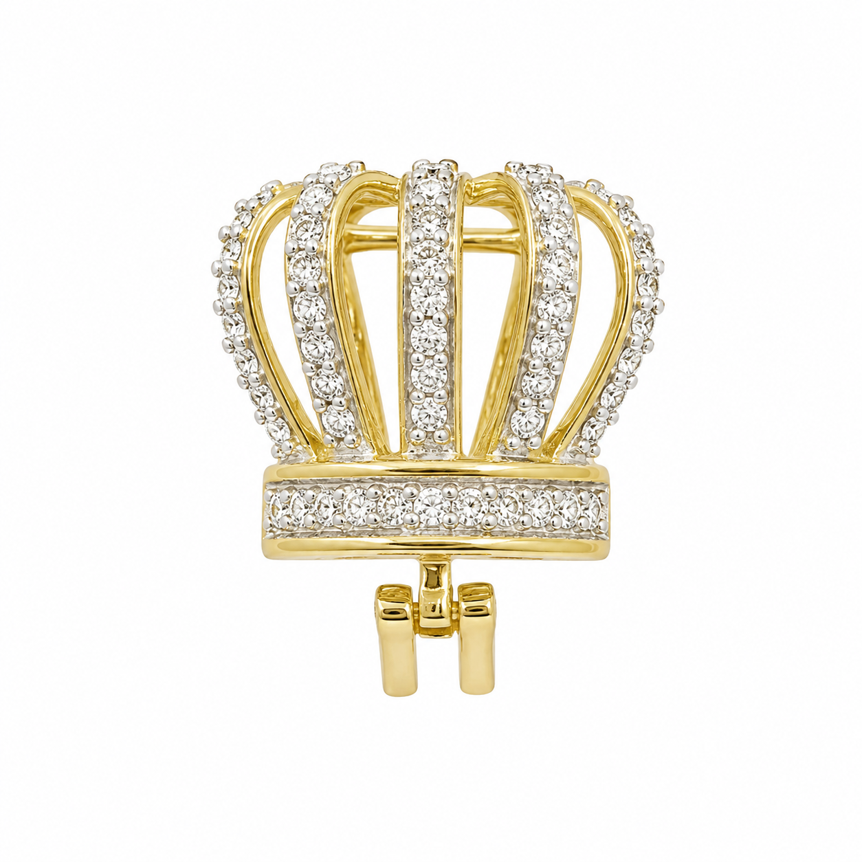10K Yellow Gold Crown Charm 0.38 ct Natural Diamond