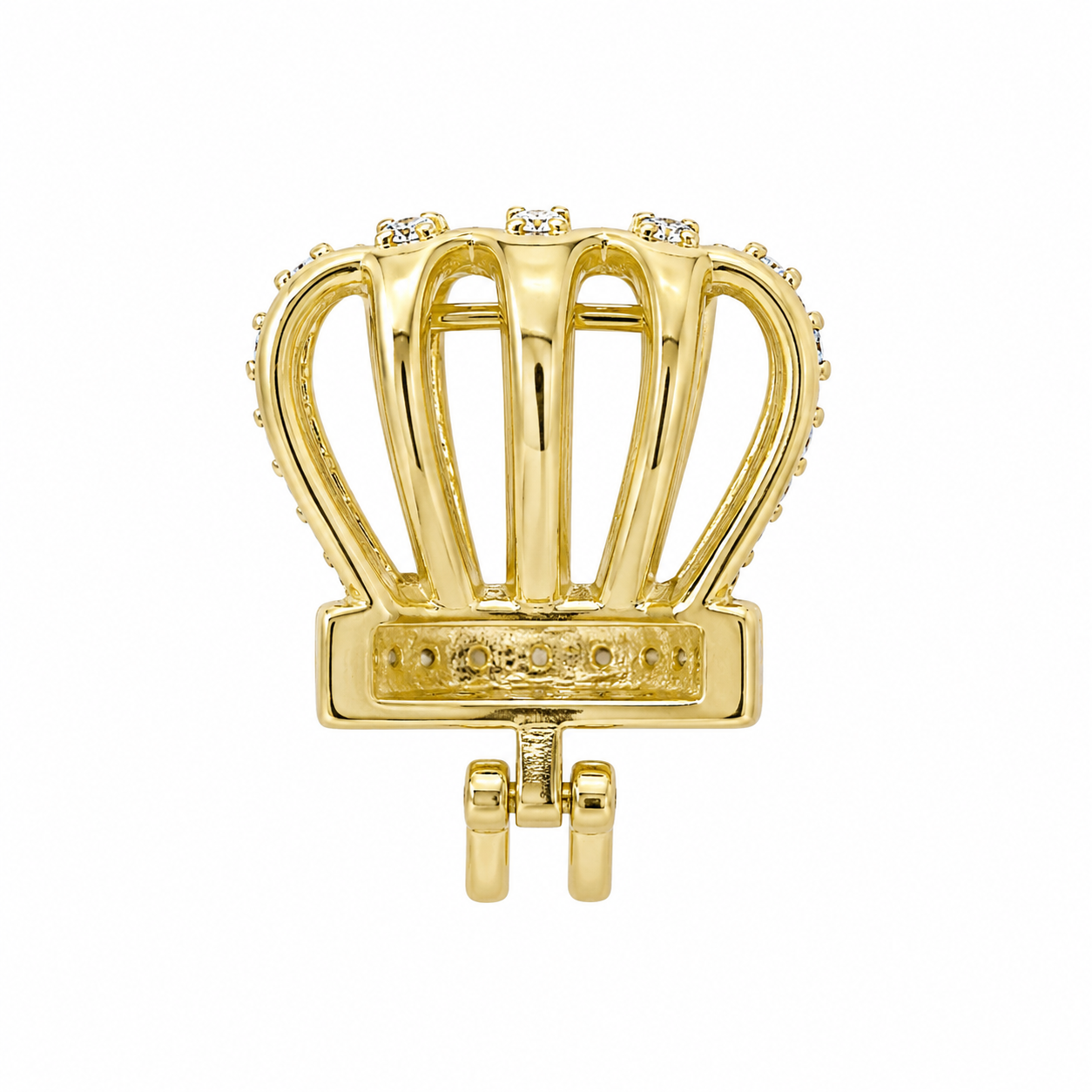 10K Yellow Gold Crown Charm 0.38 ct Natural Diamond
