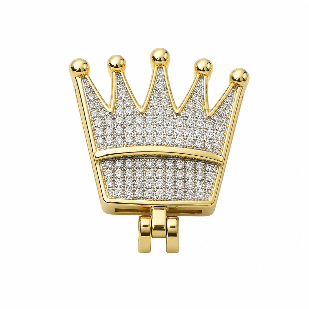 10K Yellow Gold Crown Charm 0.17 ct Natural Diamond