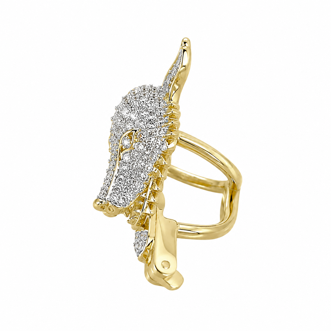 10K Yellow Gold Goat Charm 0.25 ct Natural Diamond