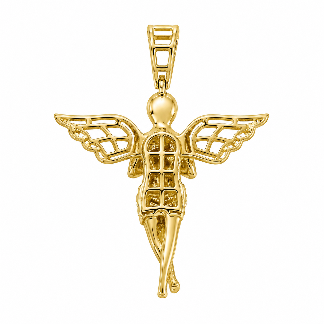 14K Yellow Gold Angel Charm 0.55 ct Natural Diamond