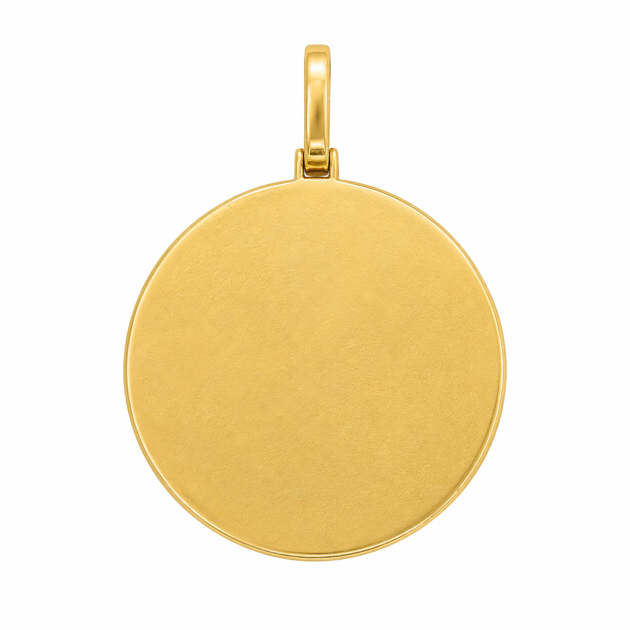 10K Yellow Gold Engravable Picture Pendant Round Charm 2.75 ct Natural Diamond