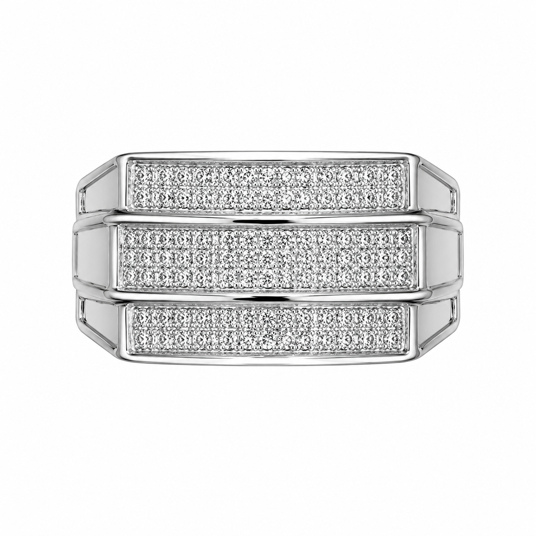 10K White Gold Men’s Ring 0.23 ct Natural Diamond