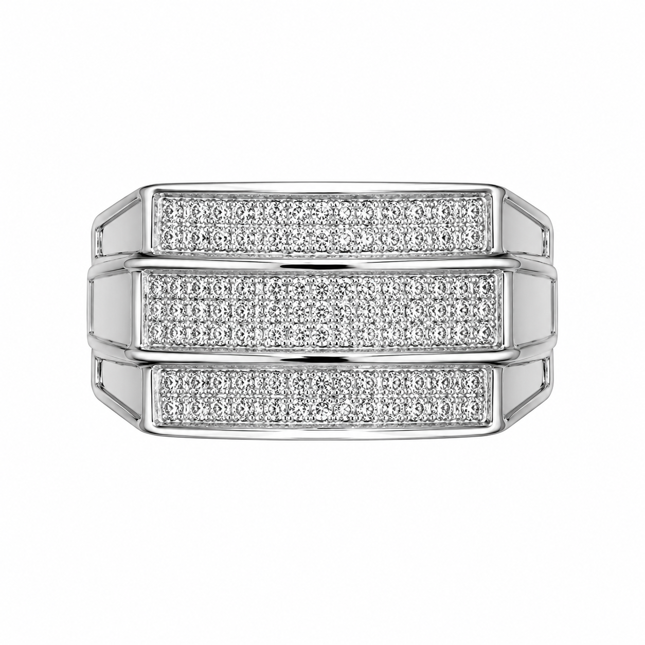 10K White Gold Men’s Ring 0.23 ct Natural Diamond