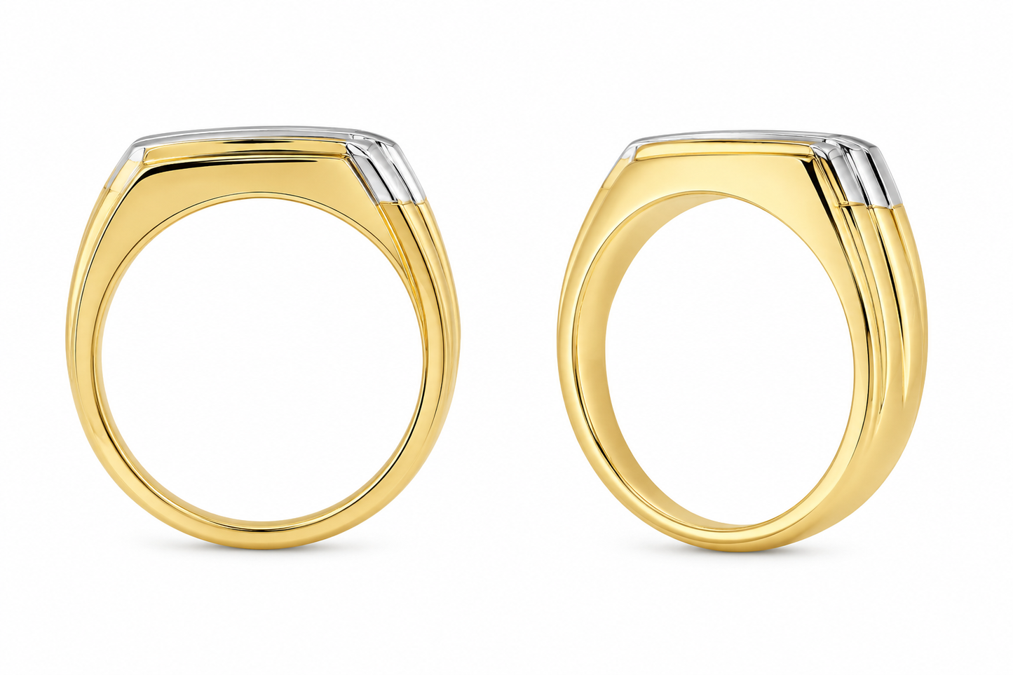 14K Two-Tone Gold Men's Ring 0.50 ct Natural Diamond