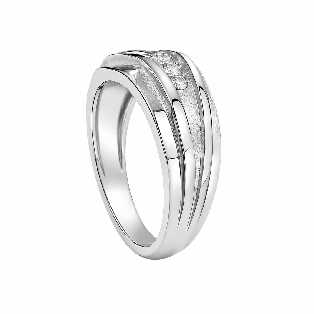 14K White Gold Men’s Ring 0.50 ct Natural Diamond