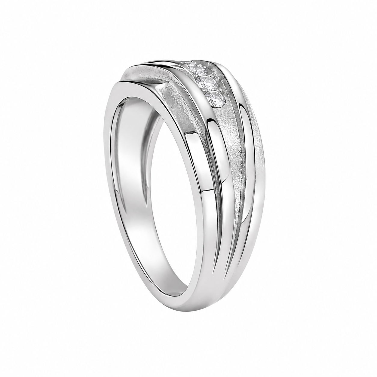 14K White Gold Men’s Ring 0.50 ct Natural Diamond