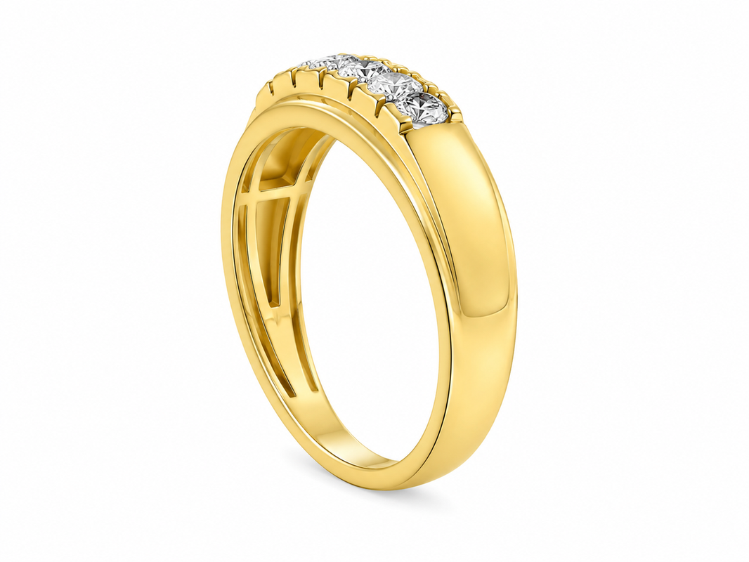 14K Yellow Gold Men's Ring 0.50 ct Natural Diamond
