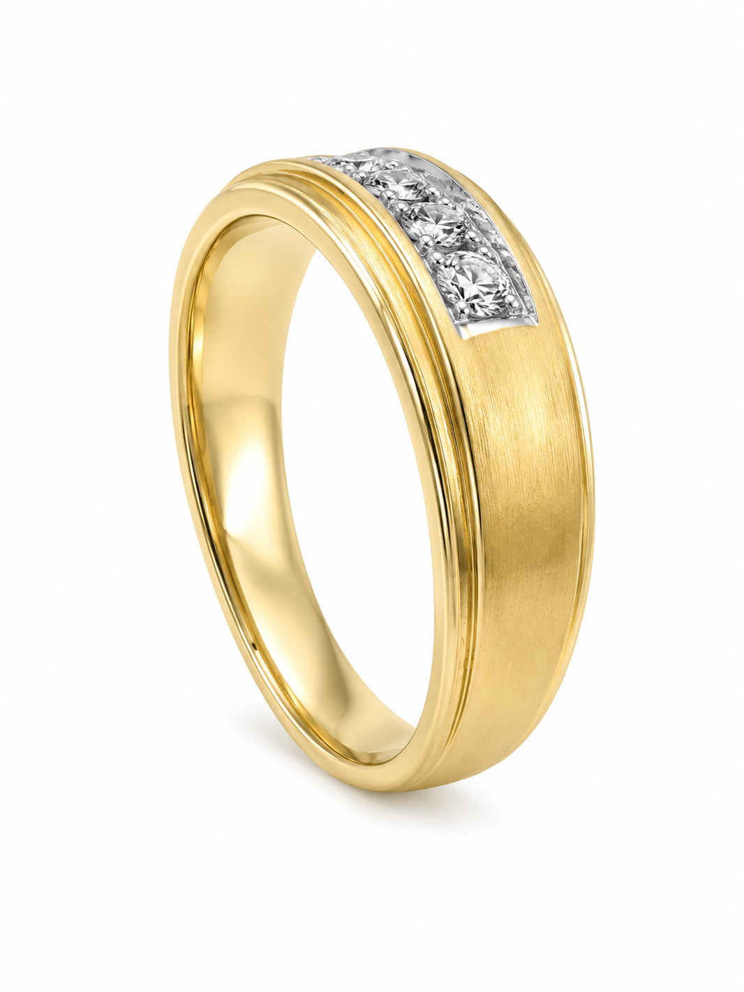 14K Yellow Gold Men's Ring 0.79 ct Natural Diamond