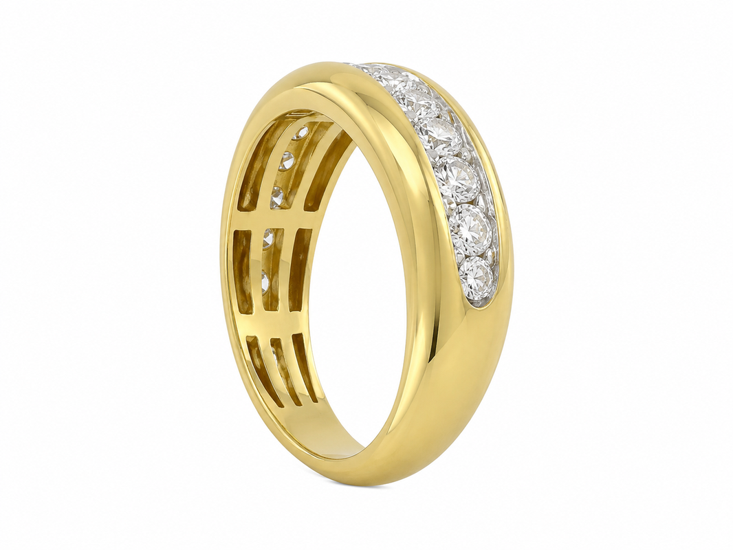 14K Yellow Gold Band 0.74 ct Natural Diamond