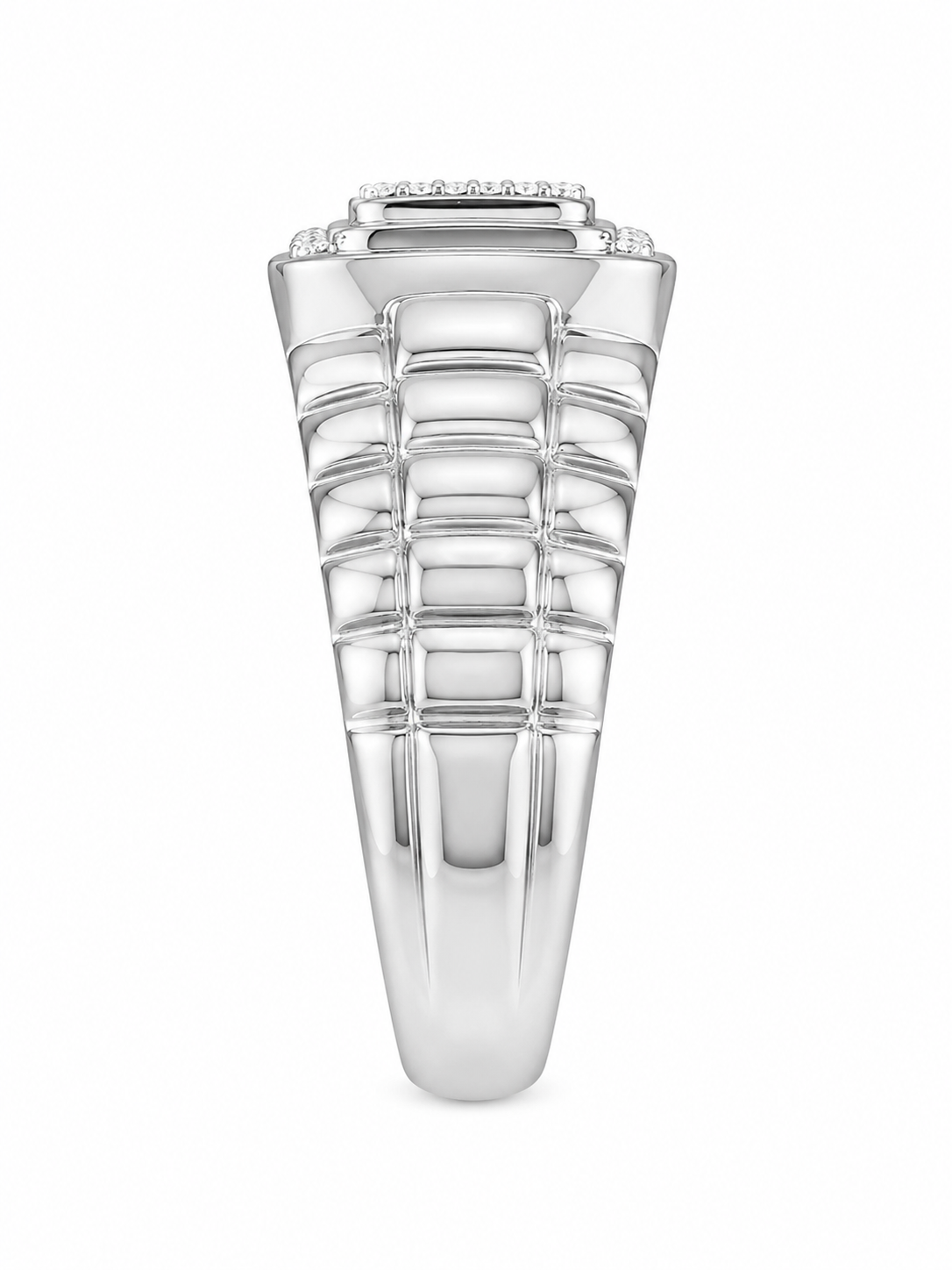 10K White Gold Men's Ring Presidential Style 0.60 ct Natural Diamond