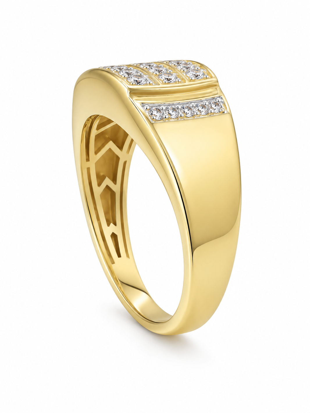 10K Yellow Gold Men's Ring 0.78 ct Natural Diamond