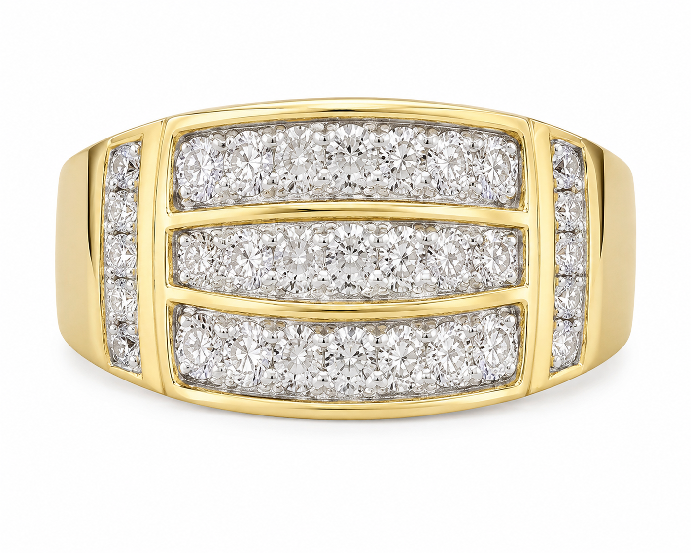 10K Yellow Gold Men's Ring 0.78 ct Natural Diamond