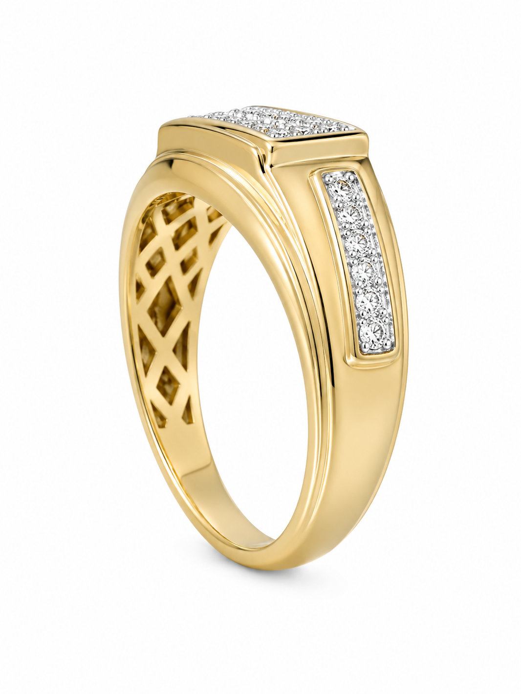 10K Yellow Gold Men's Ring 0.50 ct Natural Diamond