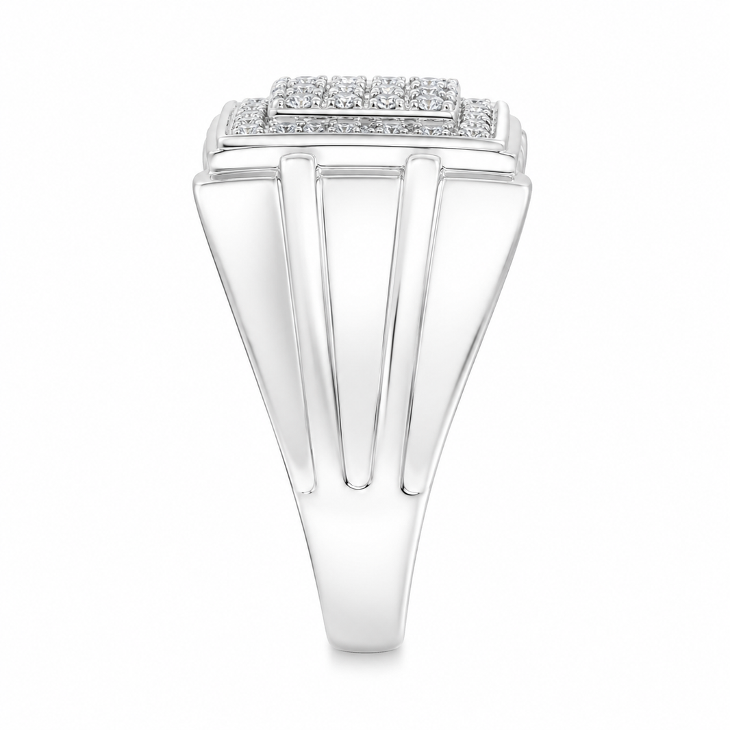 14K White Gold Men's Ring 0.50 ct Natural Diamond