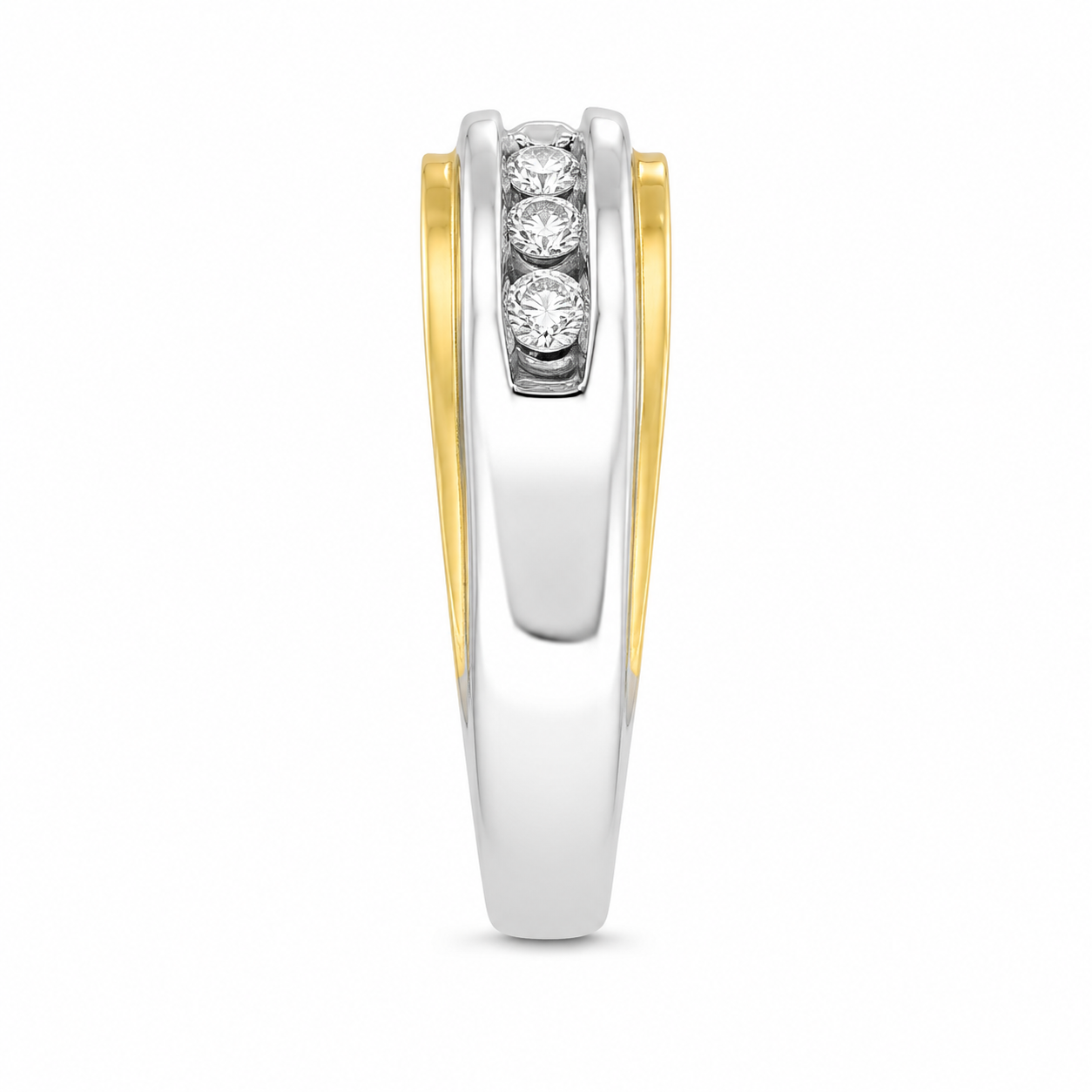 10K Two-Tone Gold Men's Ring 0.25 ct Natural Diamond