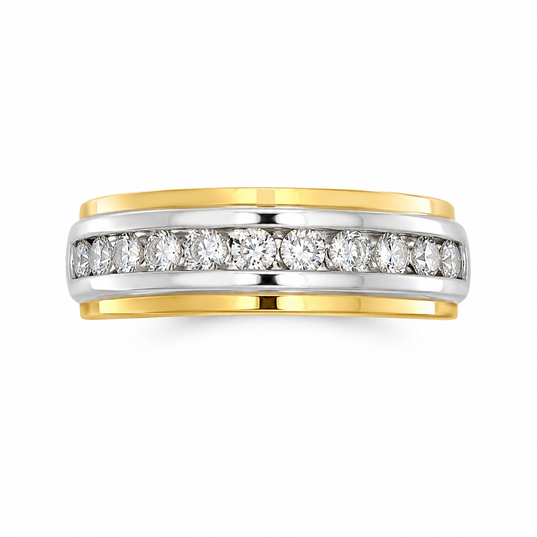 10K Two-Tone Gold Men's Ring 0.25 ct Natural Diamond