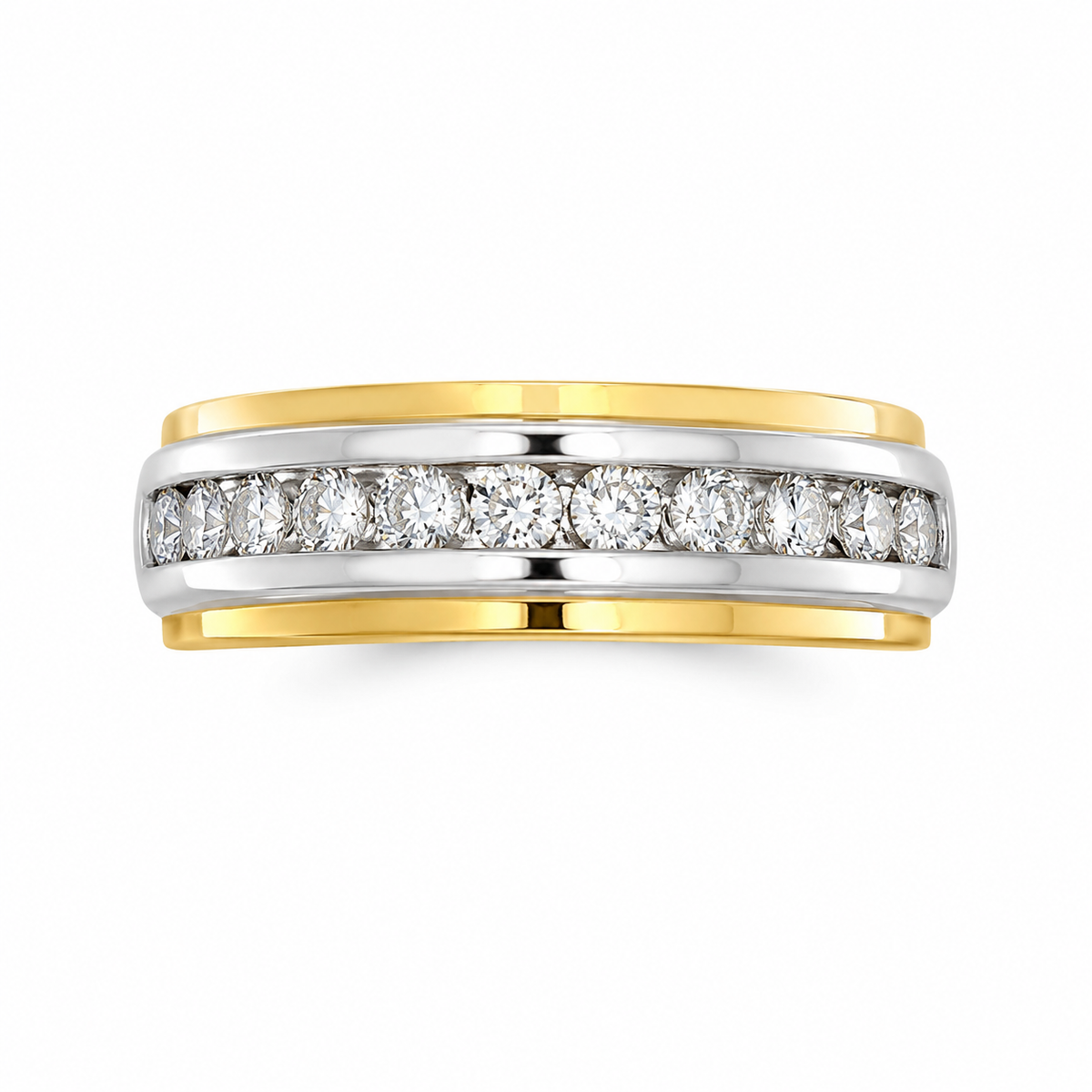 10K Two-Tone Gold Men's Ring 0.25 ct Natural Diamond