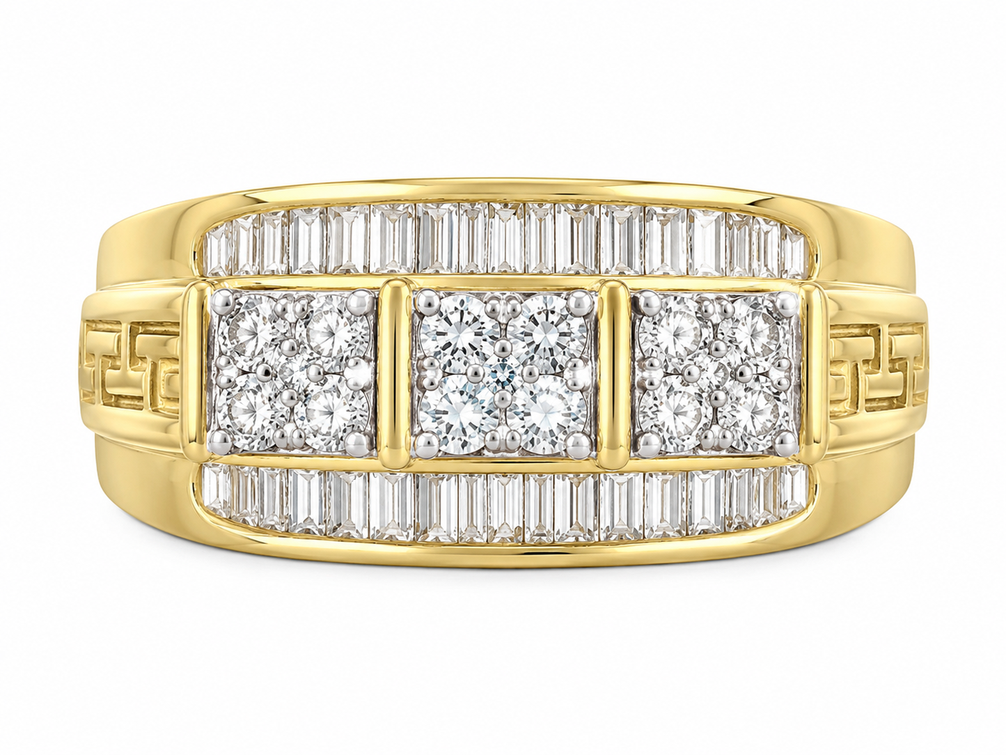 10K Yellow Gold Men's Ring 0.36 ct Natural Diamond