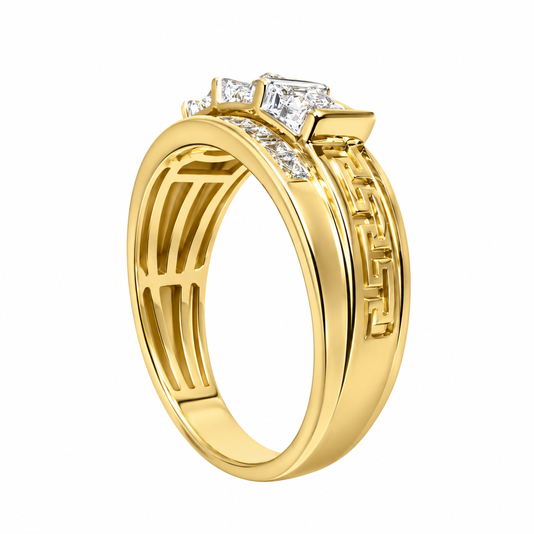 10K Yellow Gold Men's Ring 0.36 ct Natural Diamond