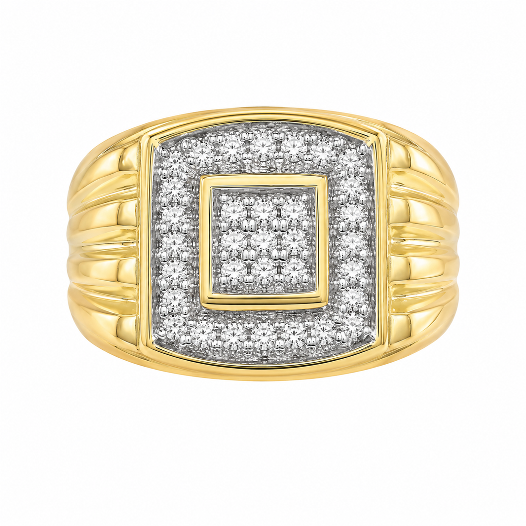 10K Yellow Gold Men’s Ring 0.25 ct Natural Diamond