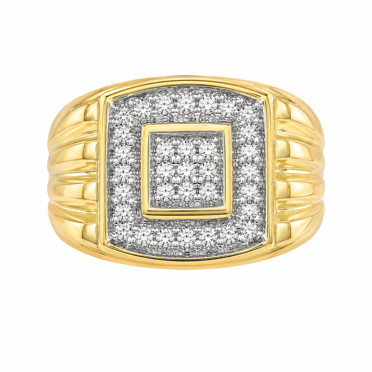 10K Yellow Gold Men’s Ring 0.25 ct Natural Diamond