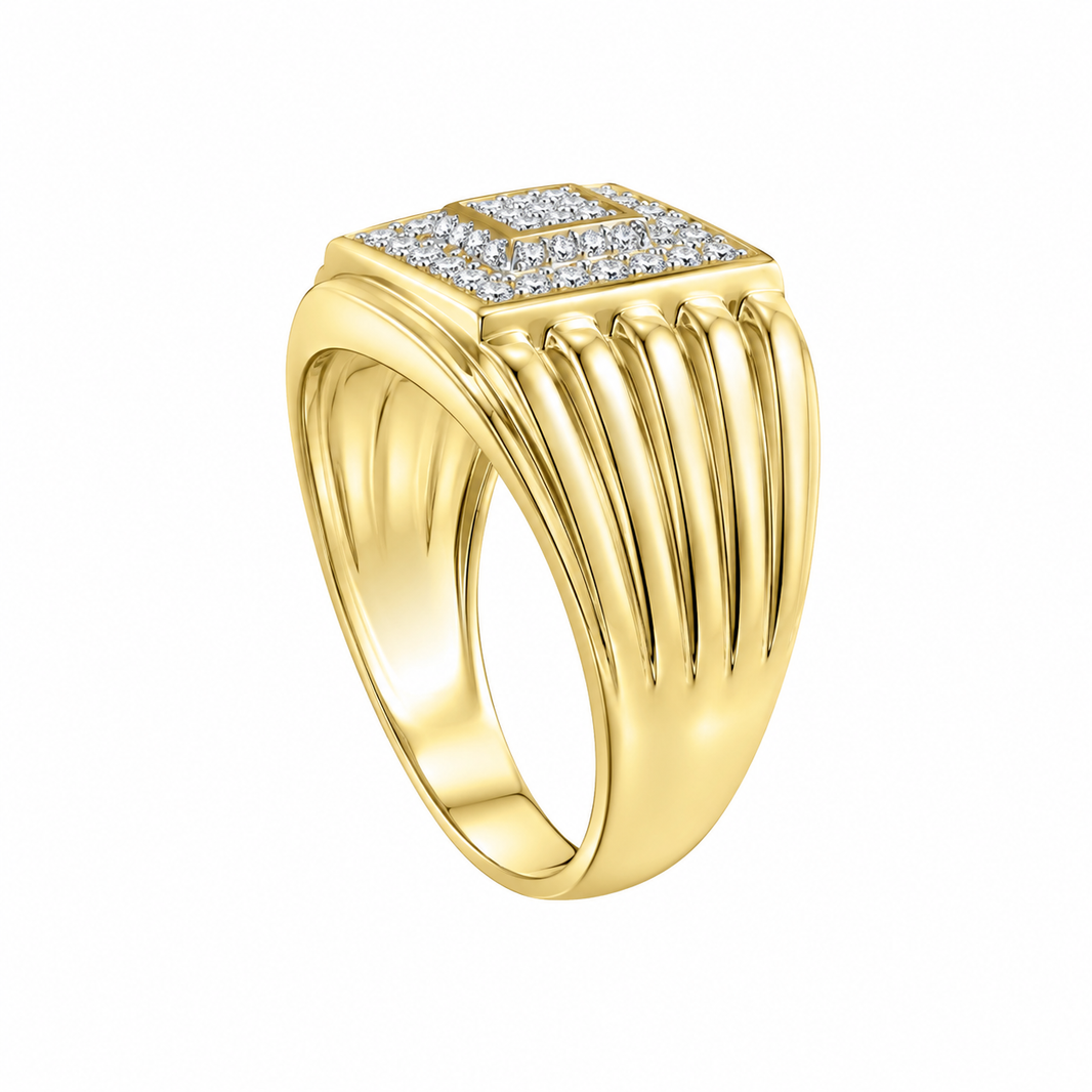 10K Yellow Gold Men’s Ring 0.25 ct Natural Diamond