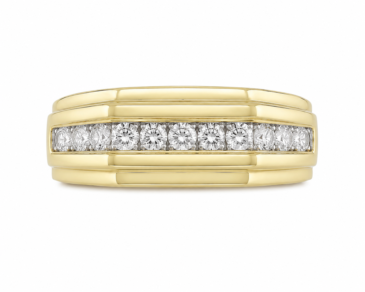 10K Yellow Gold Men's Band 0.24 ct Natural Diamond