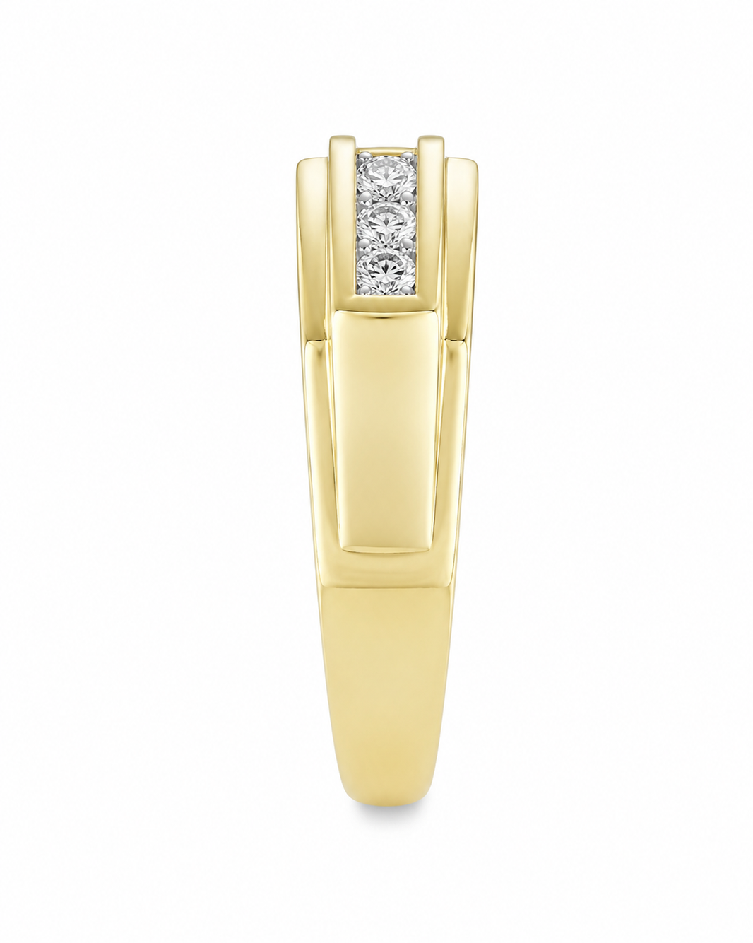 10K Yellow Gold Men's Band 0.24 ct Natural Diamond