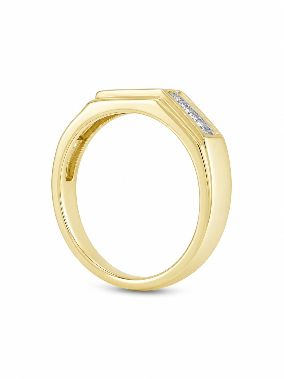 10K Yellow Gold Men's Band 0.24 ct Natural Diamond