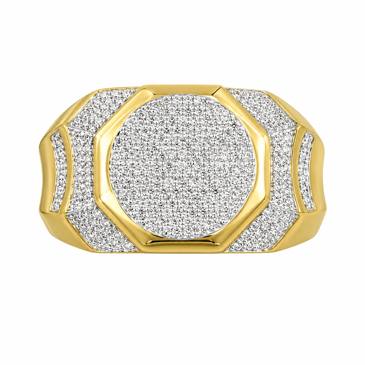 10K Yellow Gold Men's Ring 0.22 ct Natural Diamond