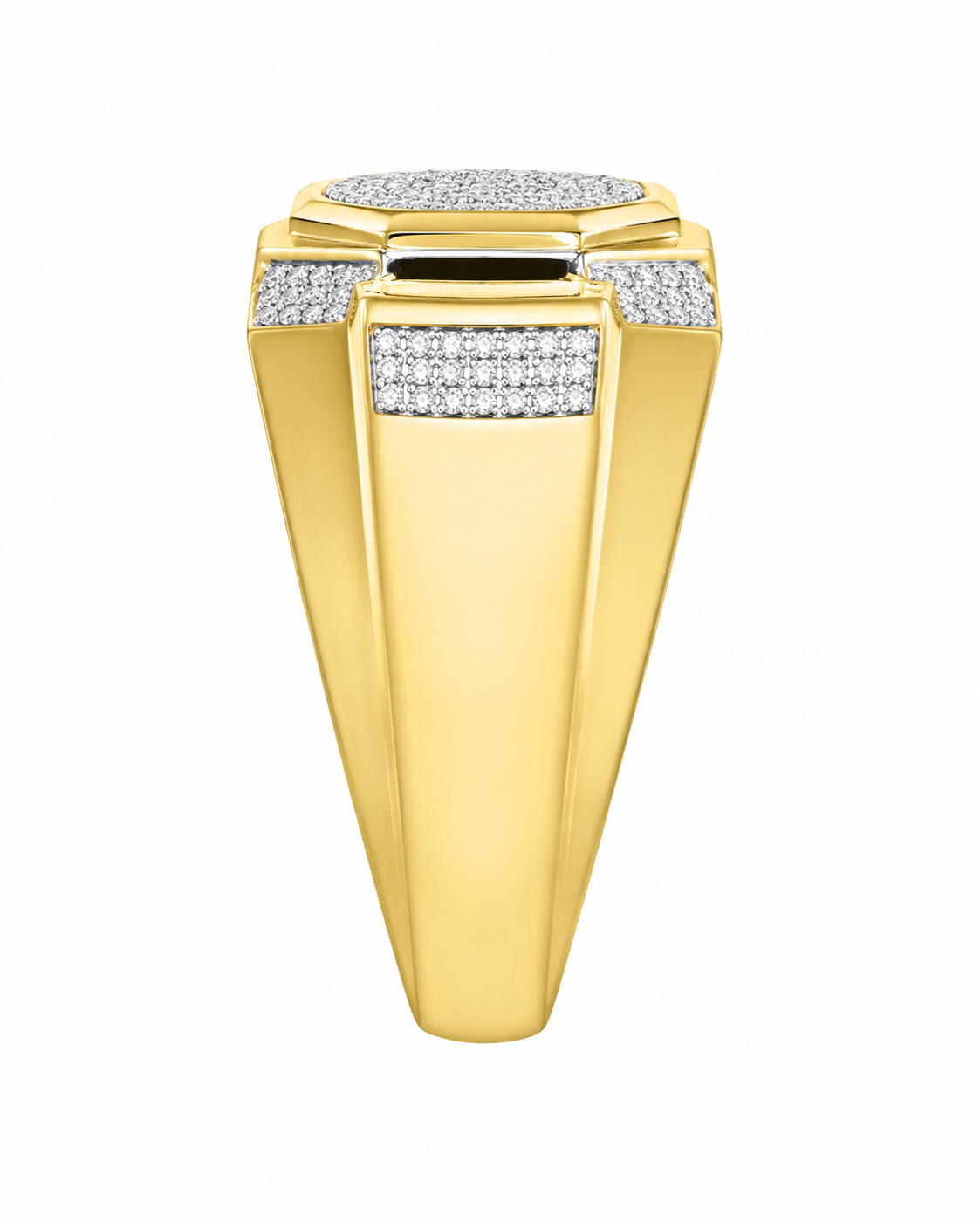 10K Yellow Gold Men's Ring 0.22 ct Natural Diamond