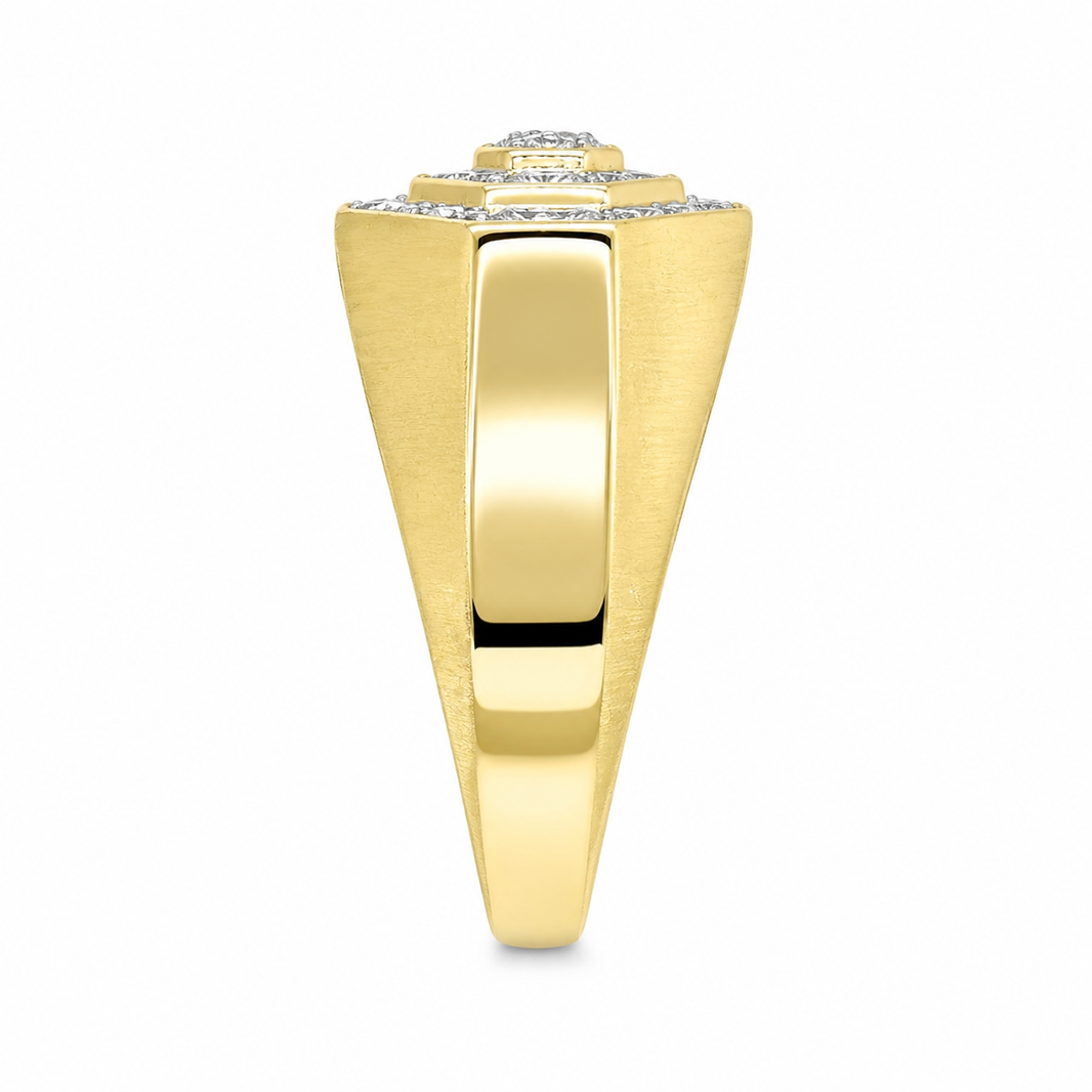 10K Yellow Gold Men's Ring 0.48 ct Natural Diamond