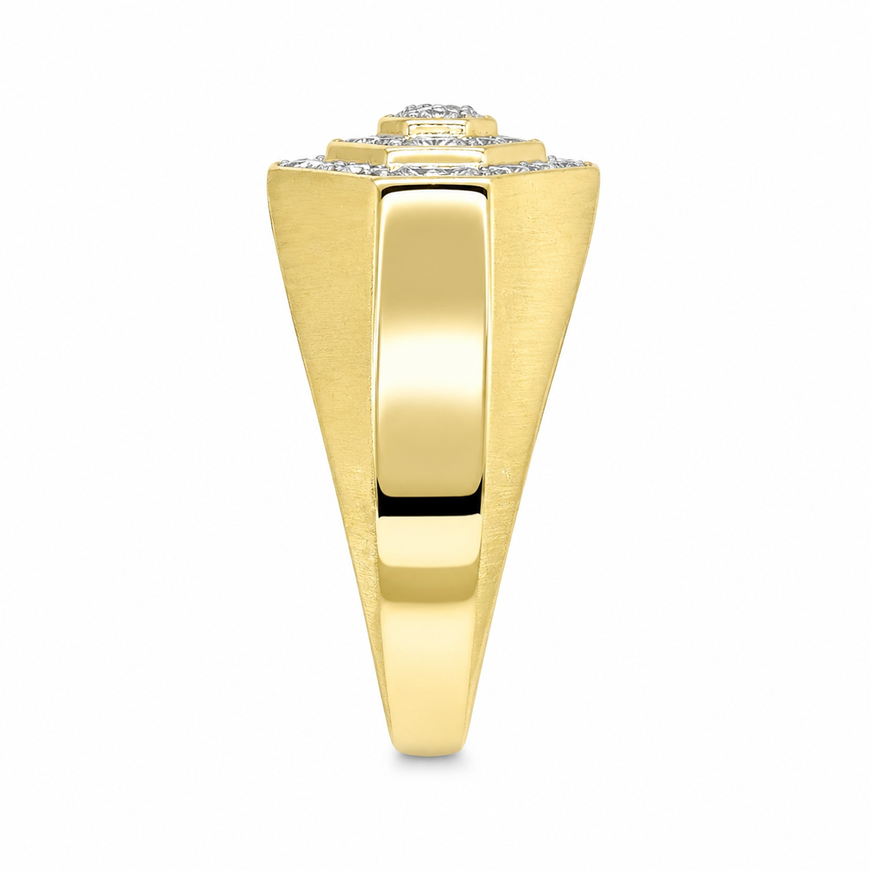 10K Yellow Gold Men's Ring 0.48 ct Natural Diamond