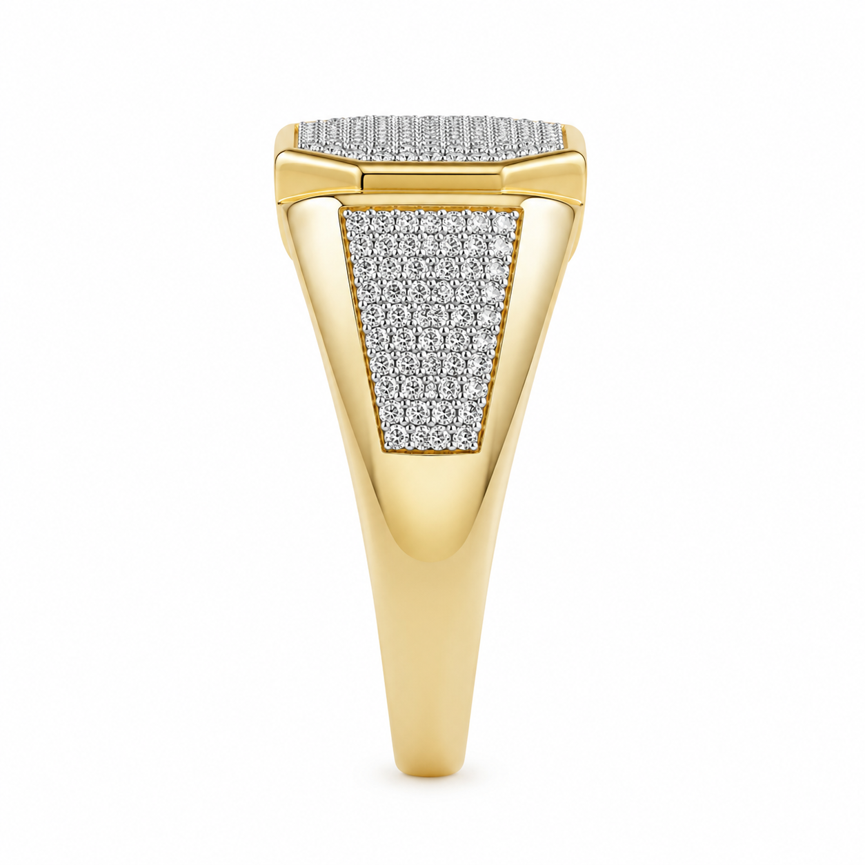 10K Yellow Gold Men's Ring 0.32 ct Natural Diamond