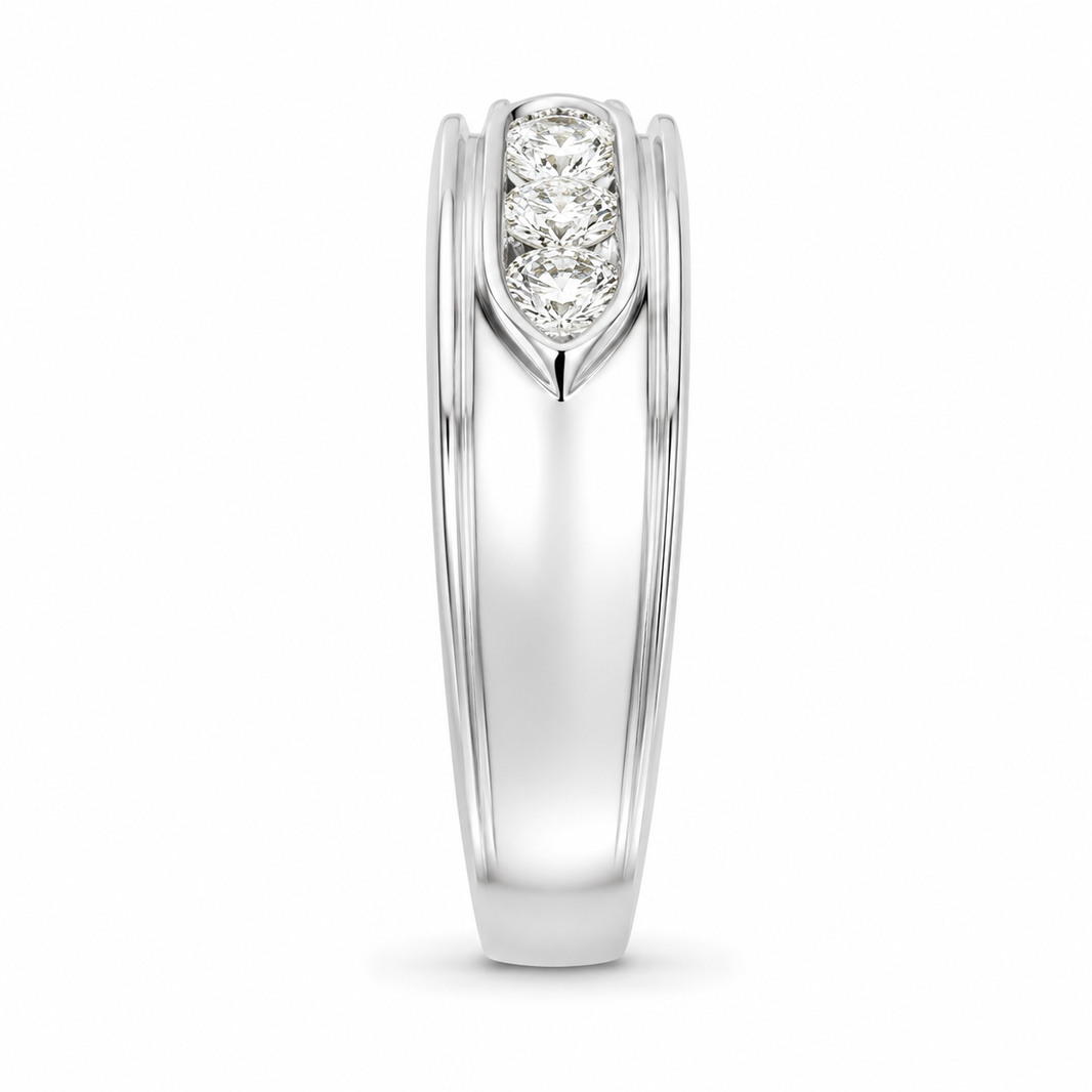 14K White Gold Men's Ring 0.25 ct Natural Diamond