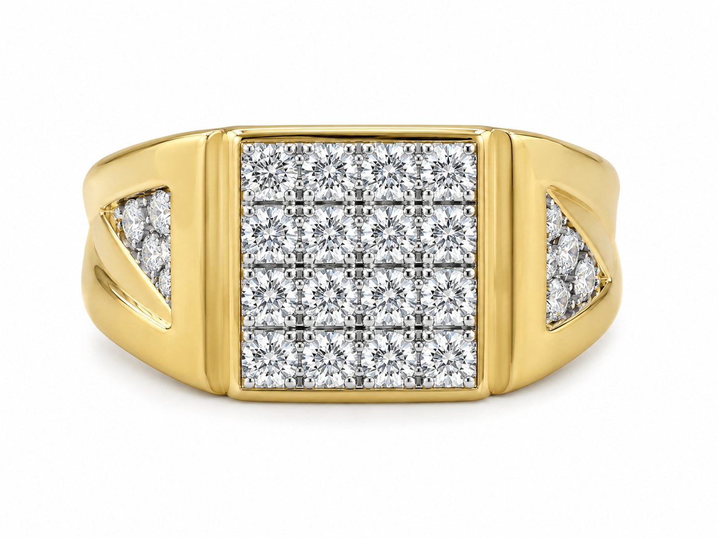 10K Yellow Gold Men's Ring 0.26 ct Natural Diamond