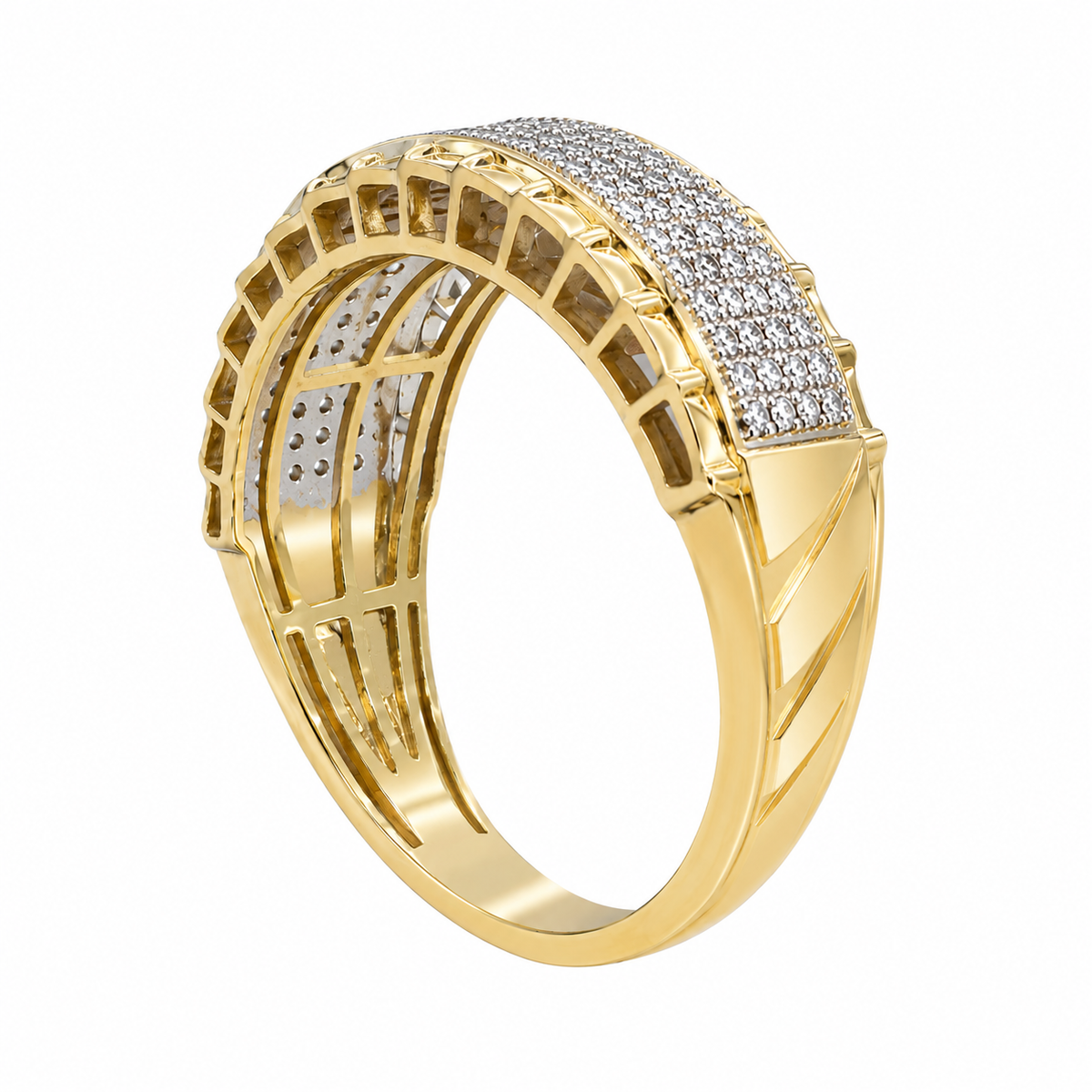 10K Yellow Gold Men's Band 0.33 ct Natural Diamond