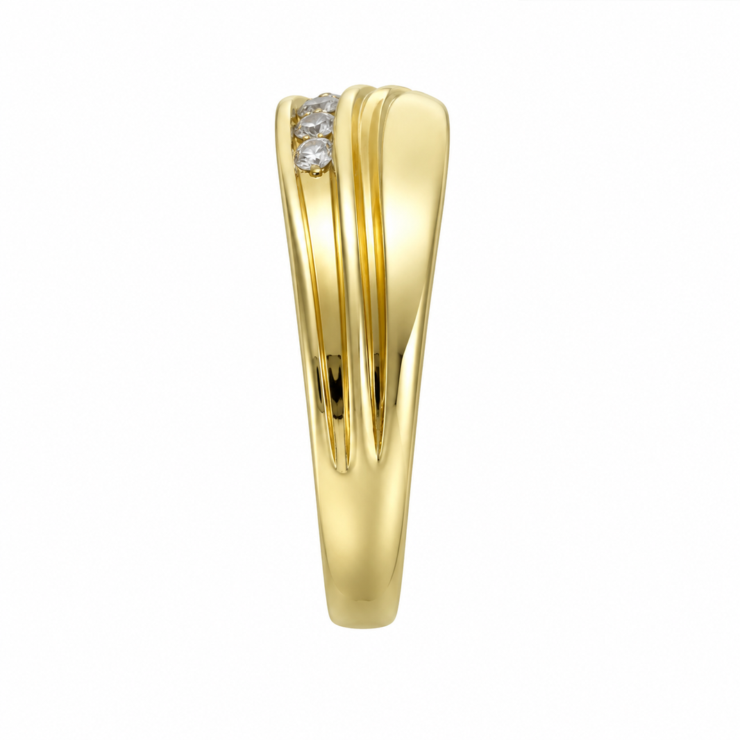 14K Yellow Gold Men's Ring 0.40 ct Natural Diamond