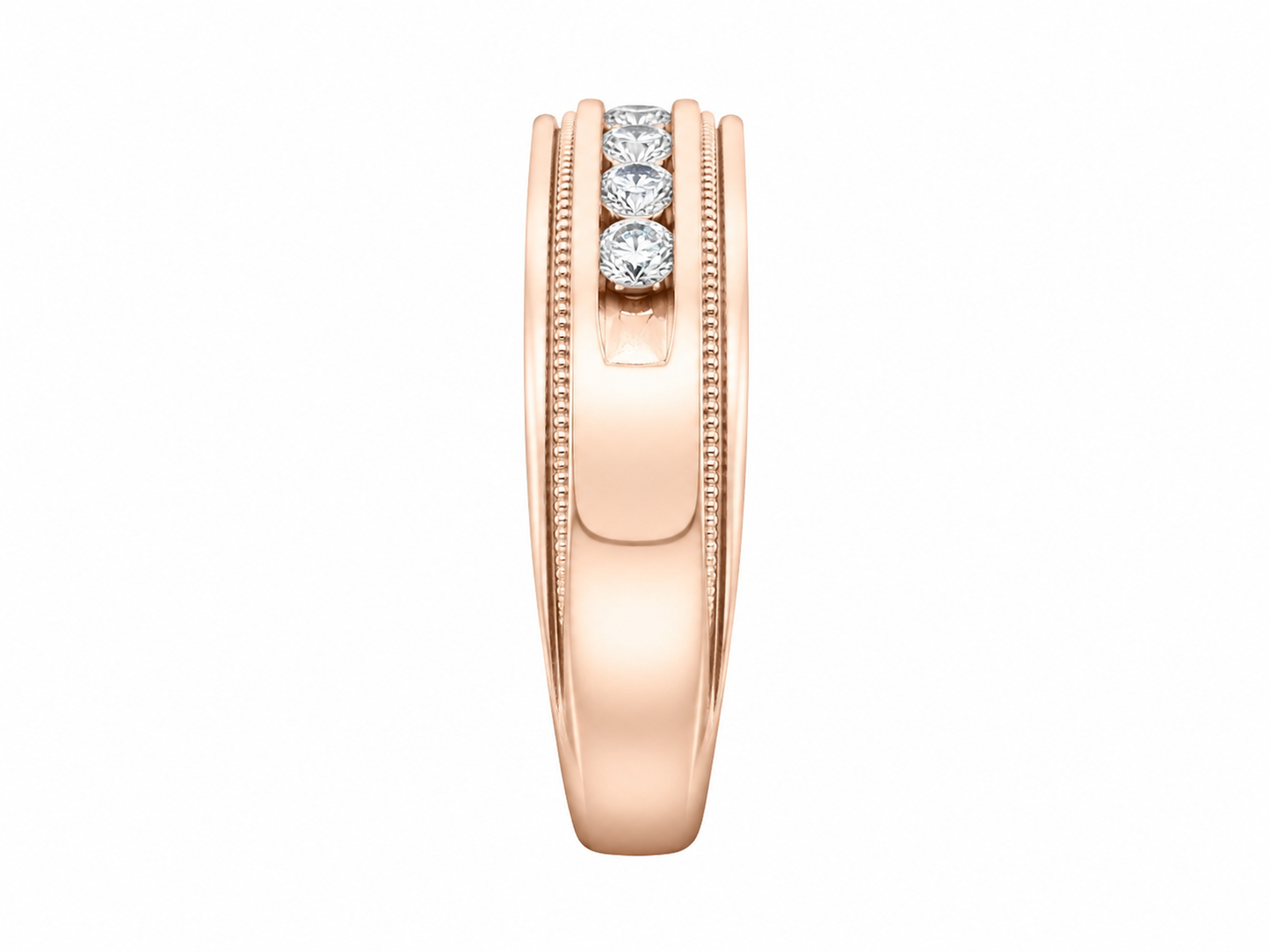 10K Rose Gold Men's Band 0.50 ct Natural Diamond