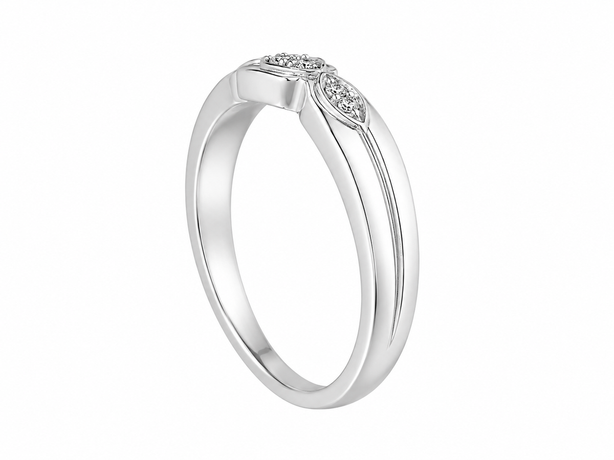10K White Gold Men's Band 0.10 ct Natural Diamond
