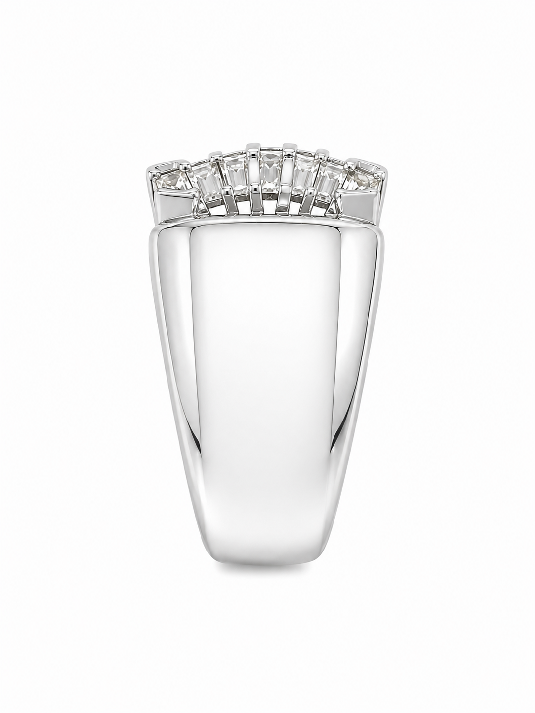 14K White Gold Men's Ring Cushion 1.00 ct Natural Diamond